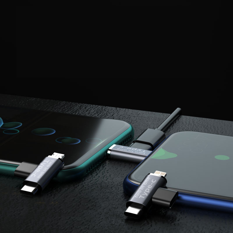 2 in 1 3A USB C Splitter USB Typ C Weibliche zu USB-C Mikro Verbinder Adapter Stecker Typ-C zu Dual USB 3,1 Typ C Ladegerät Konverter