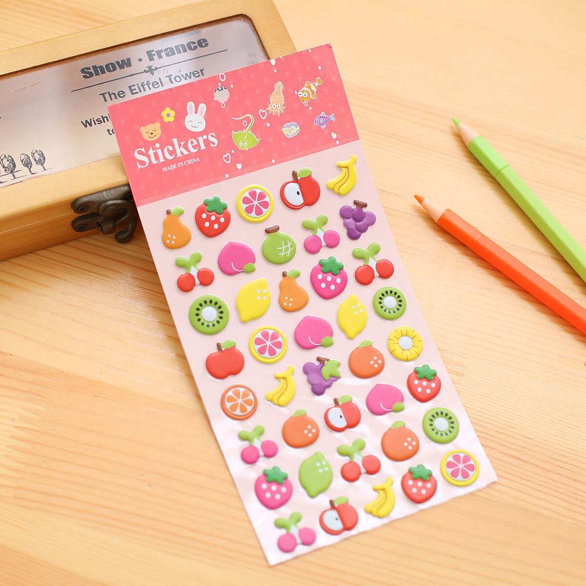 Lovely Cartoon Stickers for iPhone 6s 7 Plus Fruit Trinkets for Mobile phone