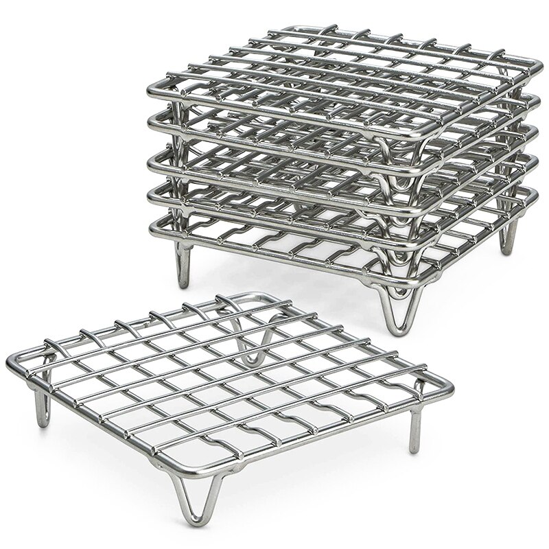 4 Inch Mini Stainless Steel Cooking Cooling Rack, 6 Sets of Stainless Steel Cooling Rack Cake Bread Cooling Rack: Default Title