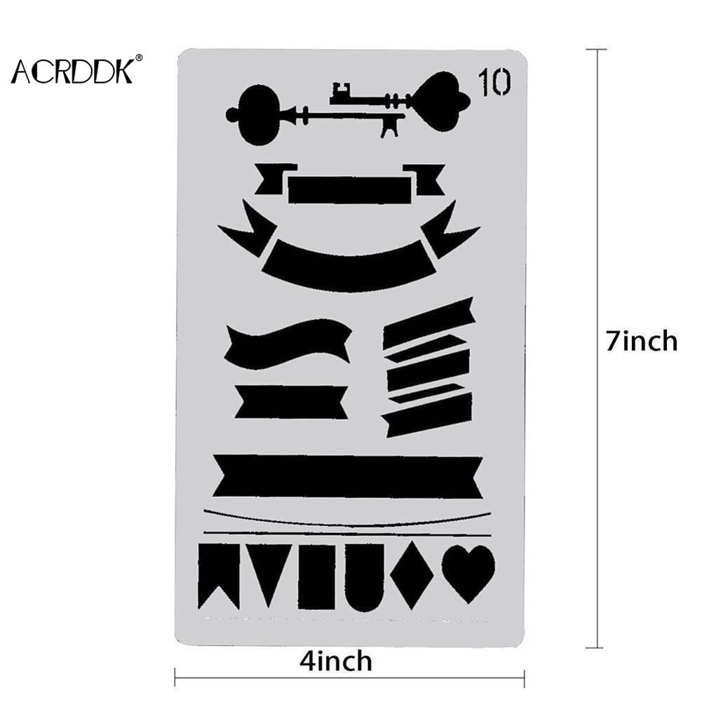 12/20 Pcs Bullet Journal Stencil Set Plastic Planner DIY Drawing Template for Diary Notebook Scrapbook FL