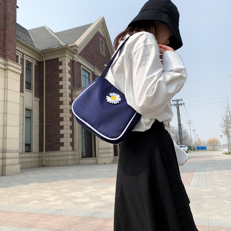 Canvas Kleine Tas Van Vrouwen Om Van Golf Van Zuid-korea Wilde Nylon Borduurwerk Schouder