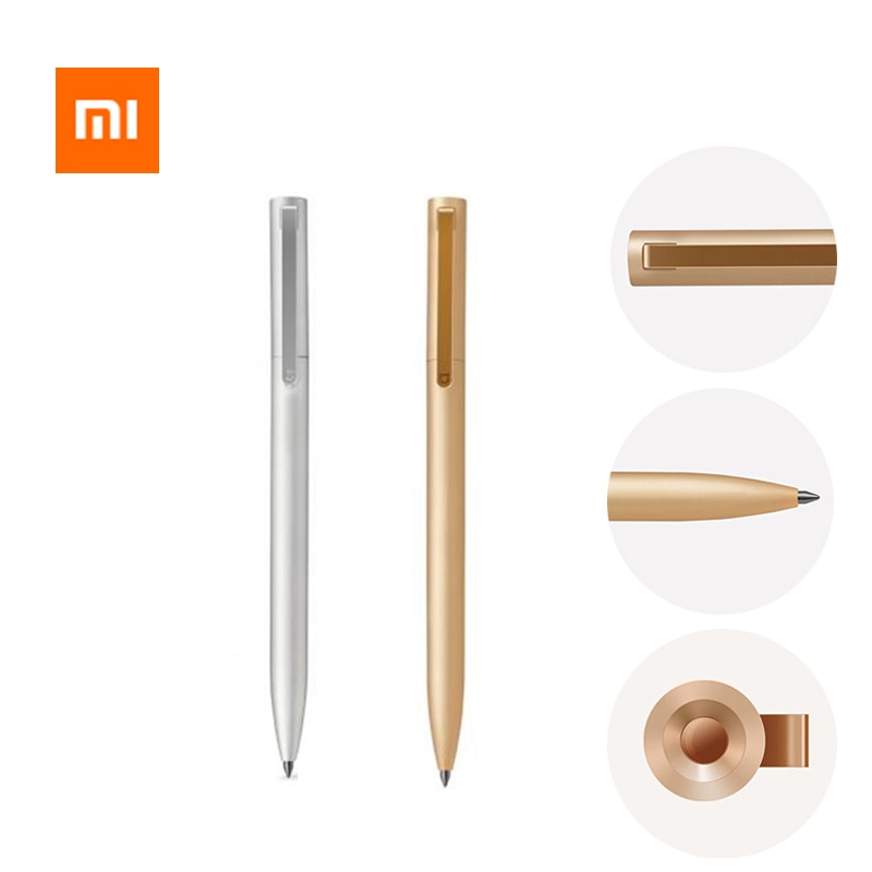 In Voorraad Originele Xiaomi Mijia Metalen Zilver Teken Pen 0.5Mm Pen Ondertekening Premec Glad Zwitserland Refill Mikuni Japan Inkt
