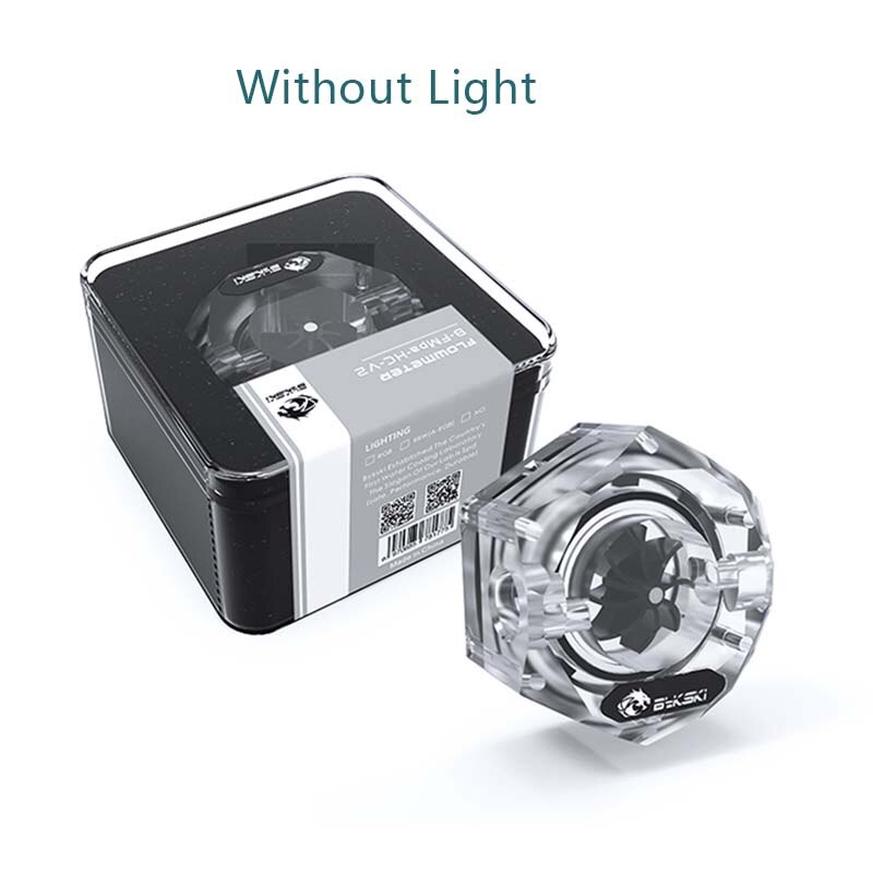 BYKSKI Water Cooler Flow Meter 2-Way 2 hole G1/4 Thread Flow Meter Fitting 5V A-RGB Light to AURA Coolant Filter Computer Cooler: without Light