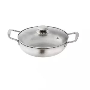 Suppegryde rustfrit stål gryde fortykningskraft gryde husholdning gryde gryde tør gryde gryde stegepande lille gryde mini nudel gryde køkken: 22cm med låg