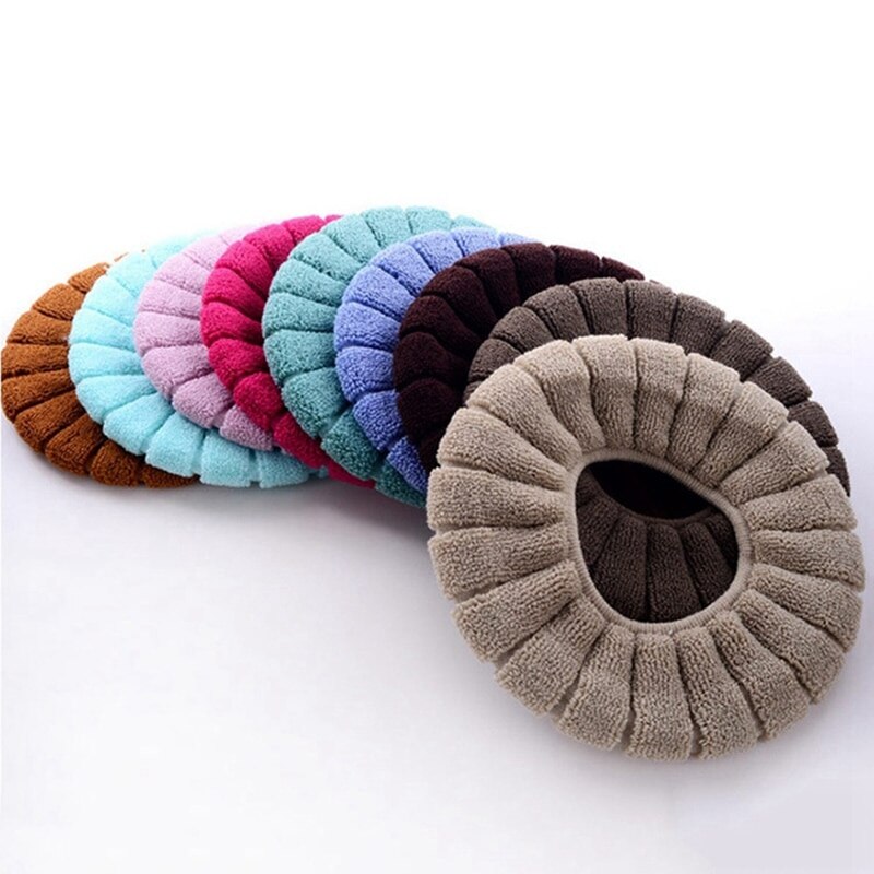Bathroom Toilet Seat Comfortable Velvet Coral Toilet Household Closes tool Soft Mat Seat Soft Case Lid Winter