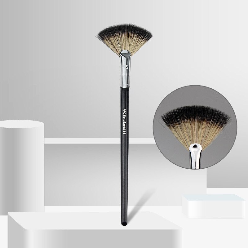 65#  pro fan børste makeup børster pudder highlighter fan børste ansigt makeup indstilling pudder børste kosmetisk børste værktøj