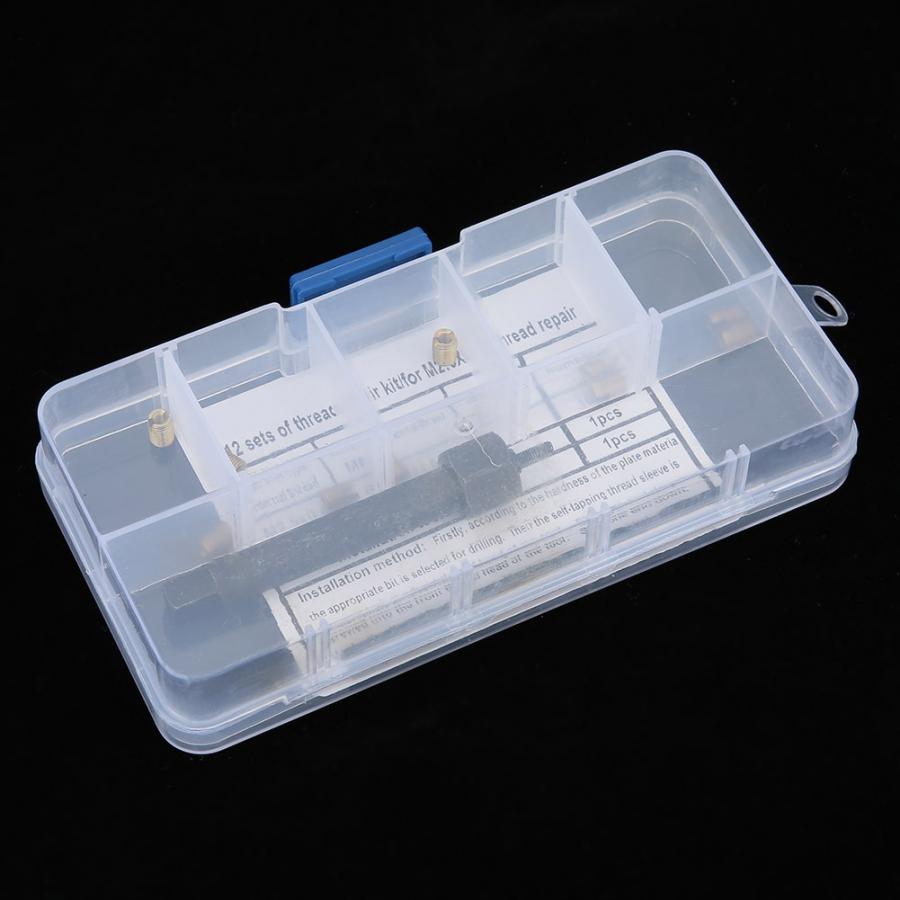 12pcs M2.5x0.45 Thread Repair Kit Self Tapping Thread Insert Drill Bit Installation Tool Repair Kit