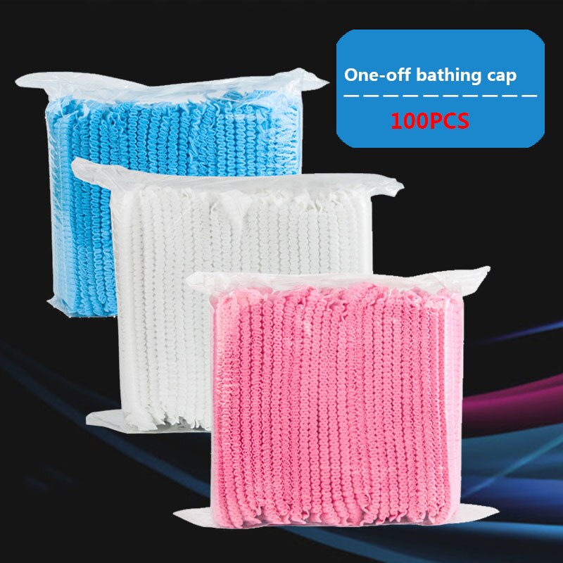 Gorros de ducha desechables, gorro de baño elástico, transparente, para Spa, peluquería, Hotel, 100 unids/lote