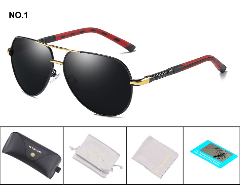 Fs yuri yuan classic pilot heren gepolariseerde viszonnebril top outdoor sport zonnebril wandelen hd drive bril 8725: C1 goud