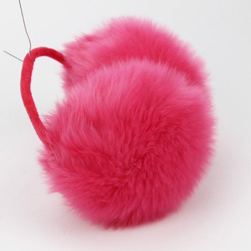Plush Female Winter Earmuff Warm Lovers Ear Warmer Plush Plain Teenage Student Mother Girl Ear Muffs: RoseRed