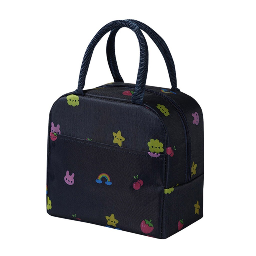 Funda de transporte de dibujos animados de Picnic con aislamiento, bolsa térmica portátil para almuerzo, bolsa Bento, bolsa de poliéster para almuerzo, bolsas de almacenamiento de alimentos: BK