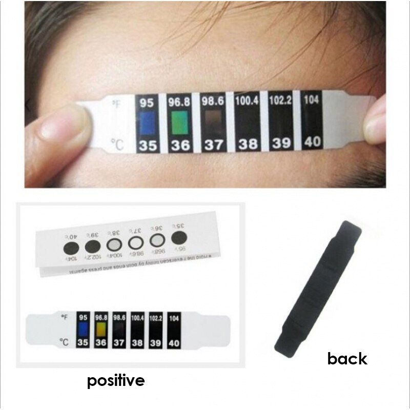 4pcs Child Forehead Temperature Measure Stickers Adult Long Strip Digital Display Discoloration Thermometer Patch Health Care