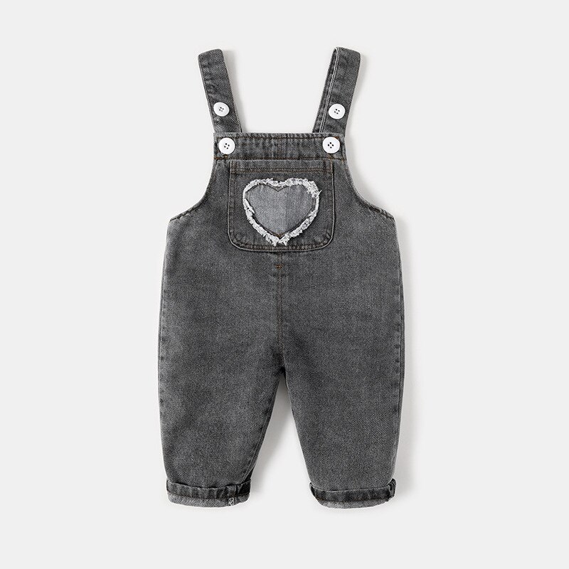 Ircomll Kids Children's denim overalls Casual Trousers Pants Jumpsuit Toddler Infant Denim Dungarees Child Jeans Playsuit: Grey / 12M