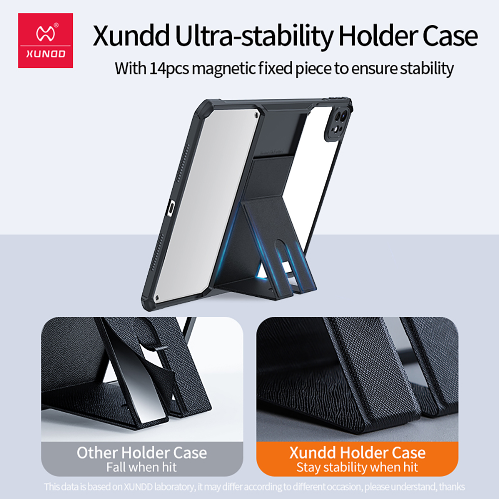 Xundd Case For iPad Pro 11 13 Air 11 13 Tablet Cover Airbag Shockproof Shell with Invisible Magnetic Bracket Holder