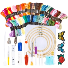 Magic Embroidery Pen Punch Needle Kit Craft Embroidery Threads Cross Stitch DIY Knitting Sewing Accessory Tools Hoop Handmade