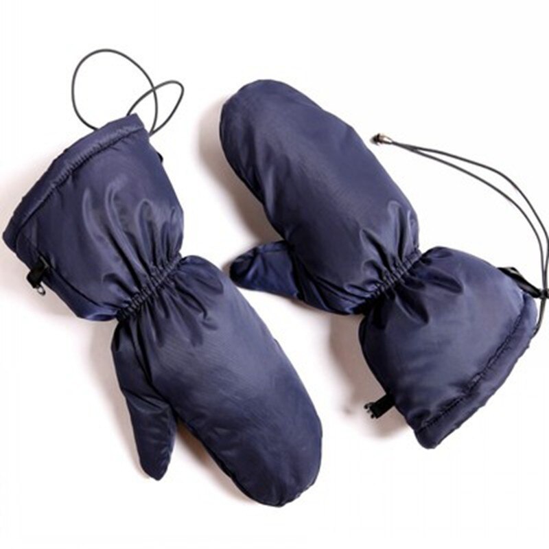 Velvet lining winter gloves 68g down gloves men thickening Enlarge cycling gloves men outdoors motorcycle keep warm gloves women: dark blue