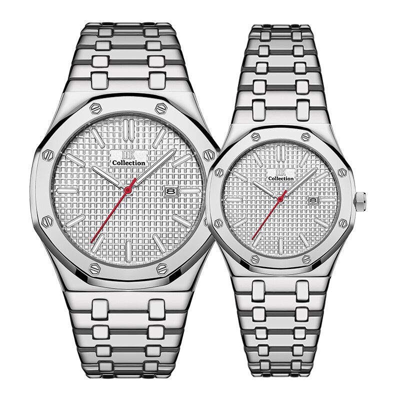 Trend Man Kalender Zakelijke Roestvrij Stalen Band Waterdicht Noctilucent Quartz Liefhebbers Horloge