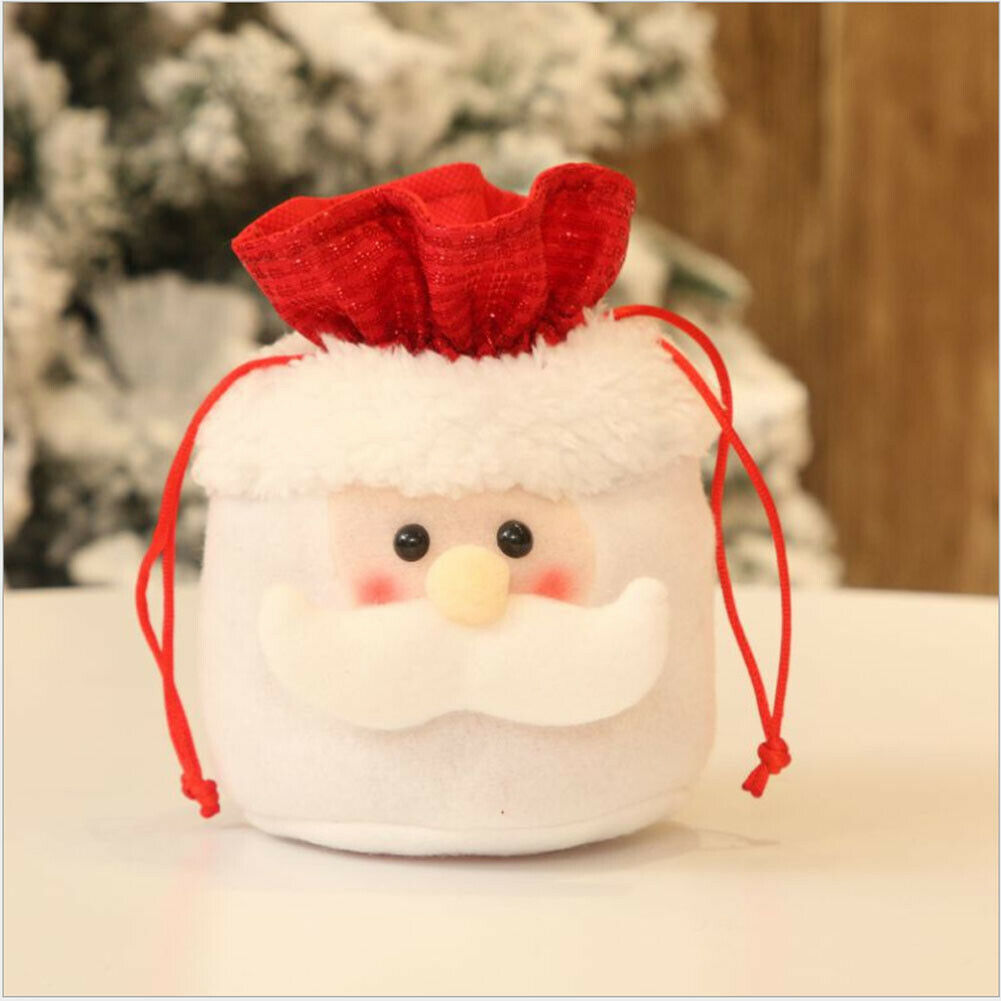 Juleslik æbleposer pung julemand snemand elg børnetaske snørepose beholder juleindretning: -en