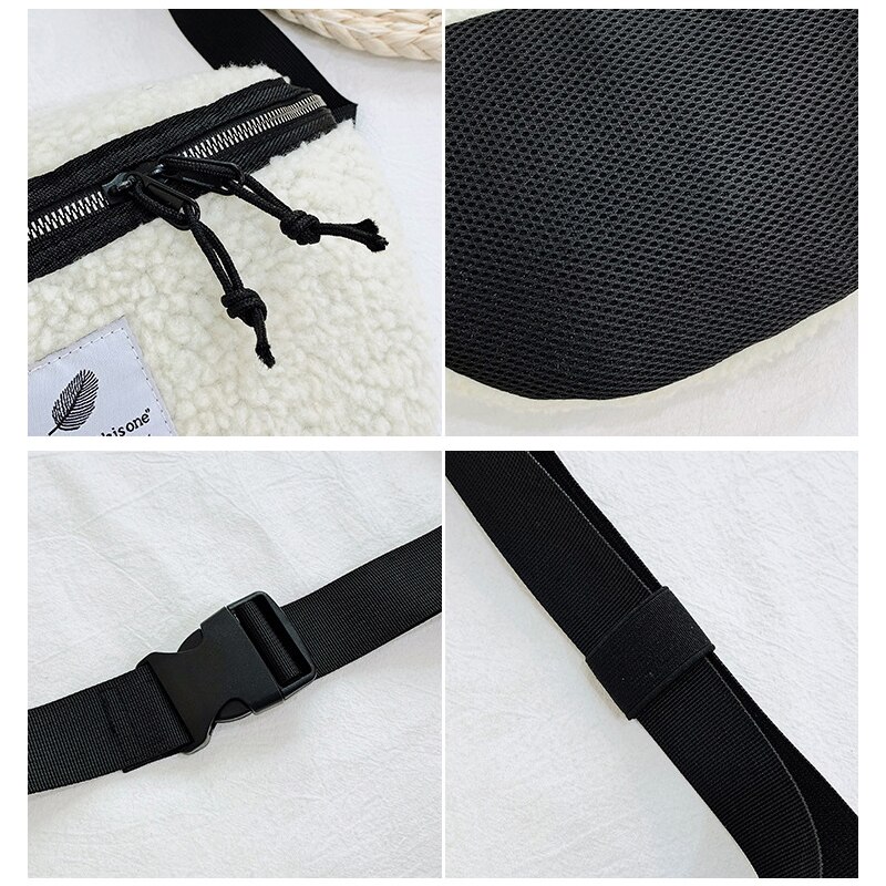 Skulder pakker kvinde taske stor plys vinter fanny pack crossbody tasker dame messenger taske blød varm pels talje taske