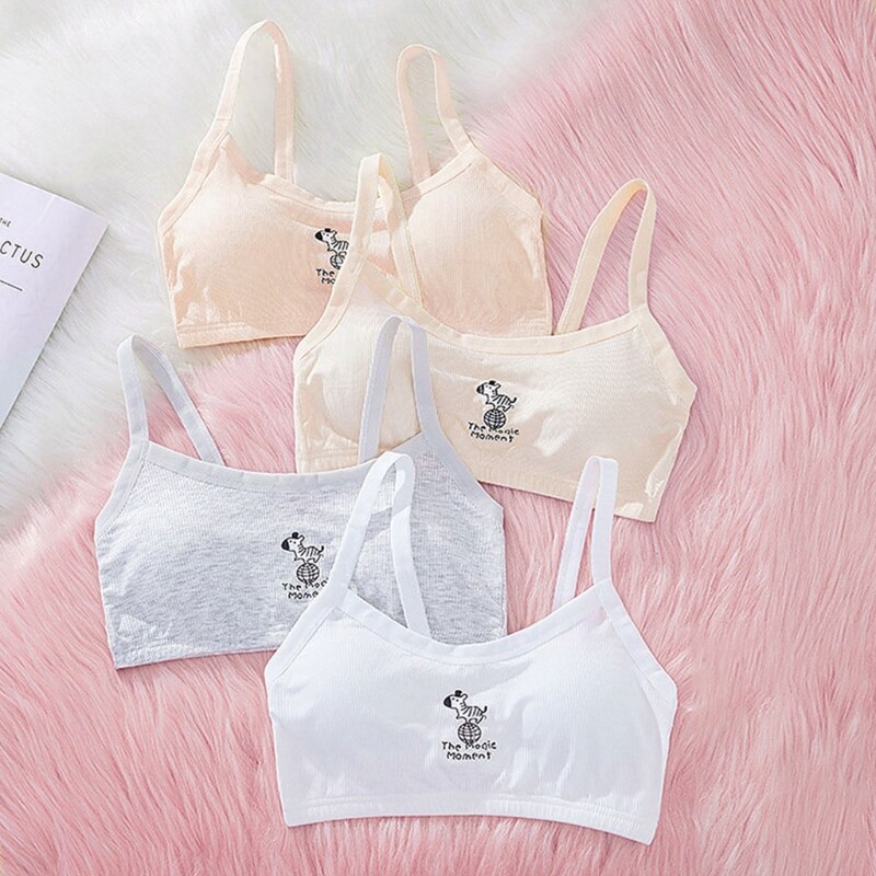 Girl Underwear Soft Cotton Bra for Kids Teenager Training Vest Underwear Puberty