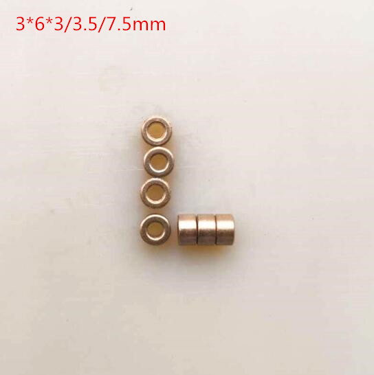 10 stk / parti indvendigt hul :3mm ud diameter :6mm messing kobber base bøsning guide ærme præcision olie leje