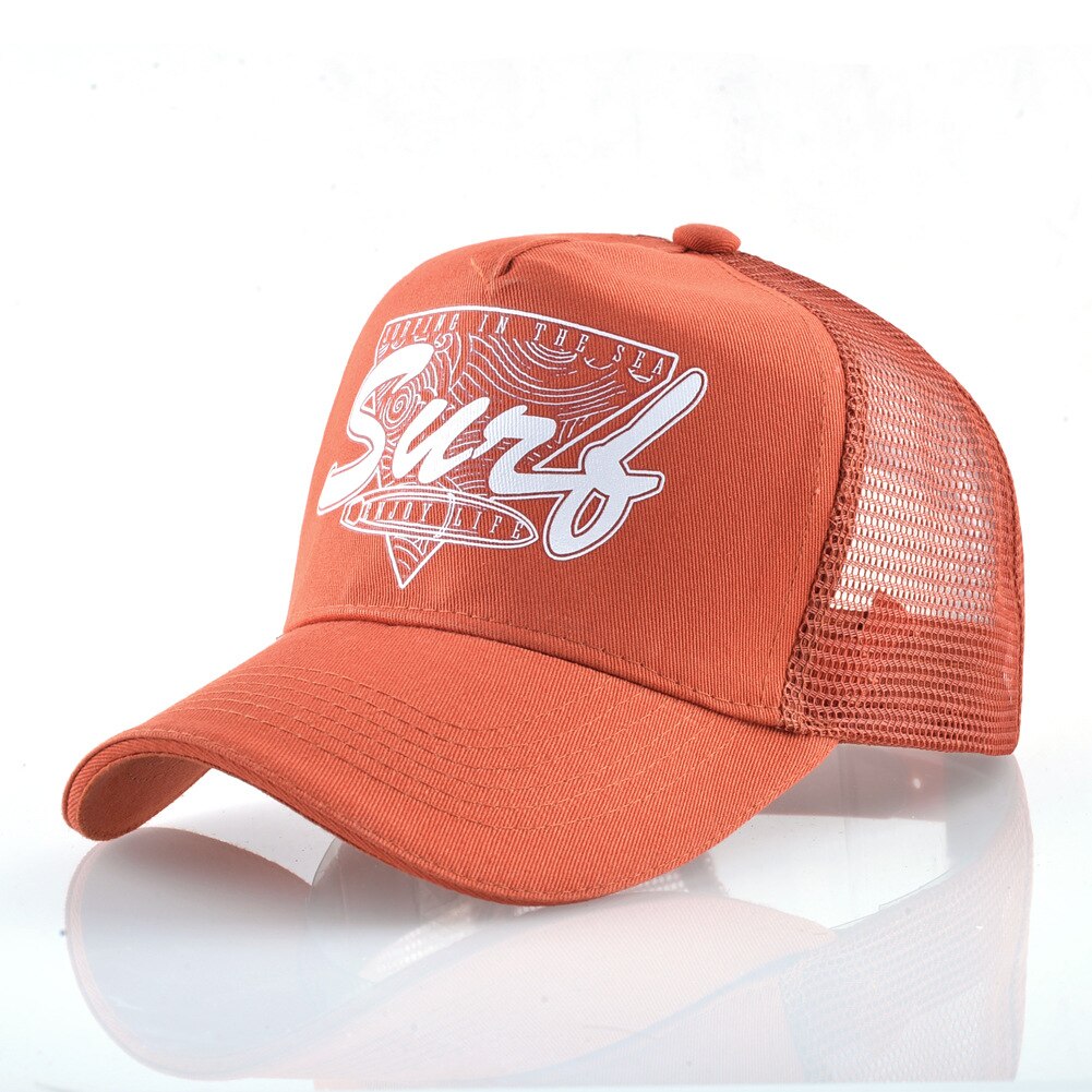 Trucker Hat Style Lettered Baseball Cap Men Outdoor Breathable Sports Cap Female Summer Sun Protection Sunbonnet Casquette: Orange