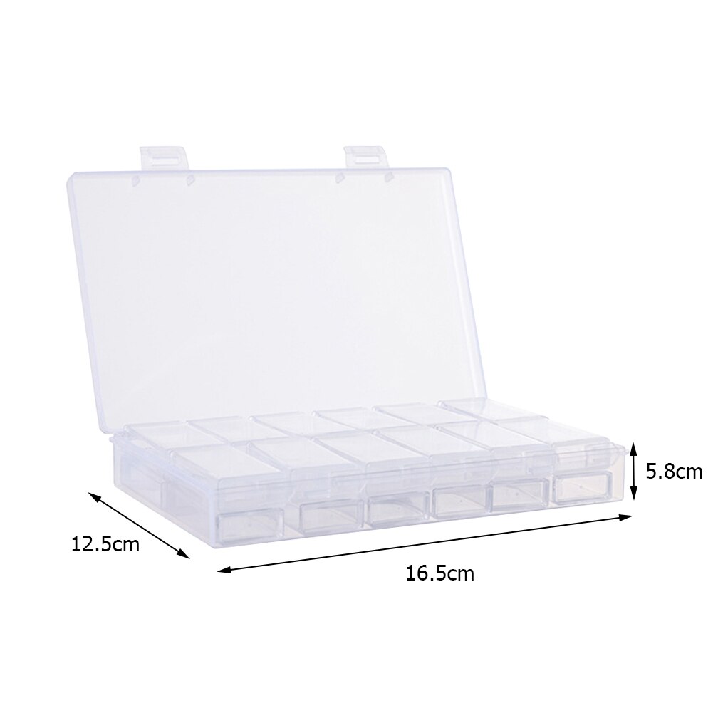 24 Grids Diamond Painting Storage Box Dividers Handmade Cross Stitch Embroidery Container Display Case Rhinestone Bead Organizer