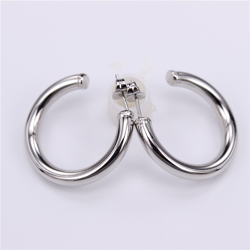 Hurtownie średnica 28mm-50mm ze stali nierdzewnej duża okrągła obręcz kolczyki złoty kolor koło kreolski kolczyki prezenty dla kobiet LH908: stal 28MM okrągły