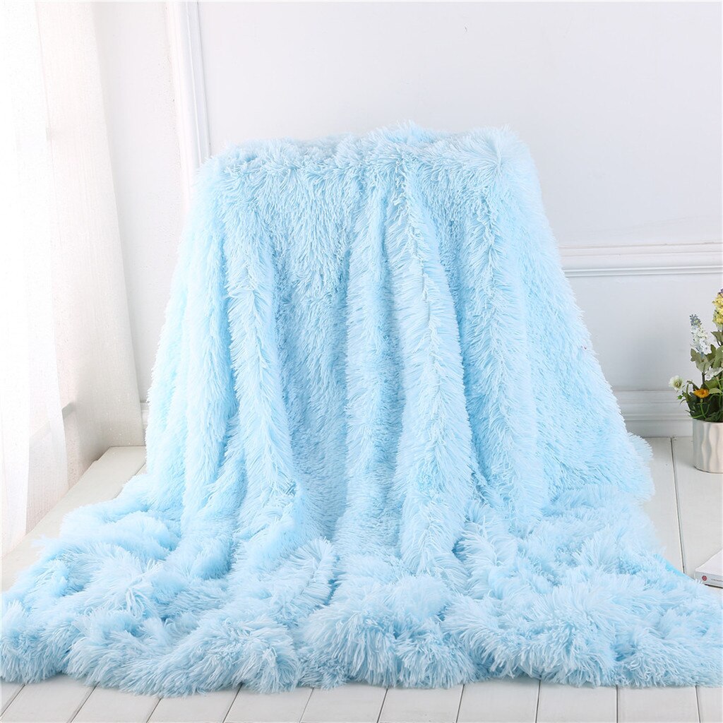 Shaggy Long Faux fur Throw Blanket Fuzzy Lightweight Plush Sherpa Fleece