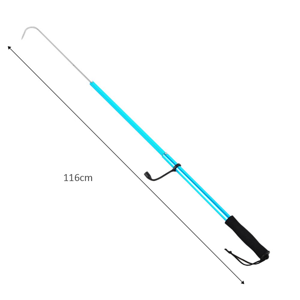 60/90/120Cm Intrekbare Vis Gaff Professionele Telescopische Sea Fishing Spear Hook Gripper Rvs Visspeer speer: 116CM Blue