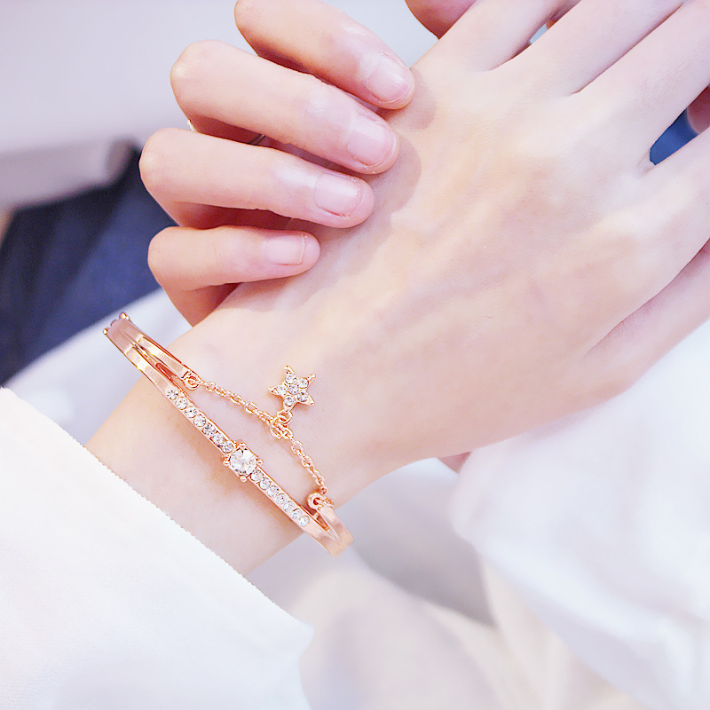 B001 Koreaanse Versie Vol Boor Armbanden Vrouwelijke Eenvoudige Honderd Sterren Verse Meisje Liefde Honing Armband Sieraden