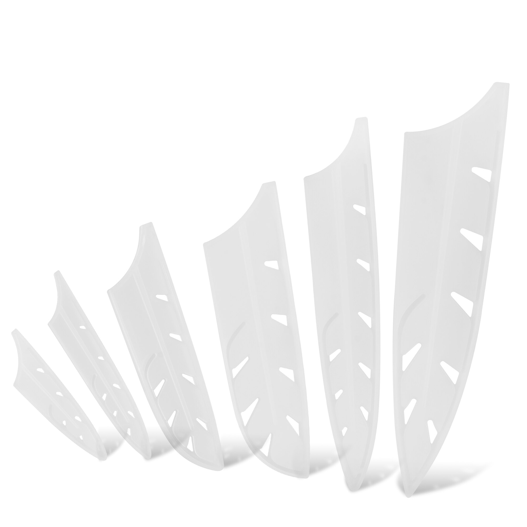 Knives Cover Non-toxic Food Safe Kitchen Knife Covers BPA-free Universal Protect Blade Sheath Edge Guards Case for Chef Knives: 6pcs Set White