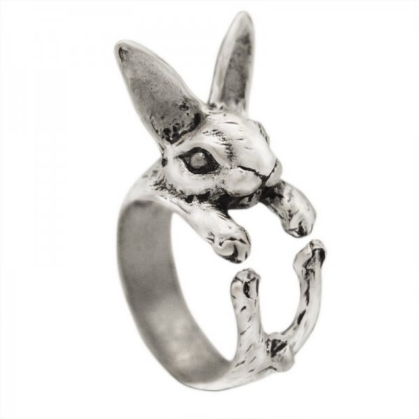 Leuke Zilveren Kleur Kat Oor Open Ringen Voor Vrouwen Mode Metalen Vinger Meisjes Partij Sieraden Verstelbare Animal Manchet Ring Mooie: Rabbit ring