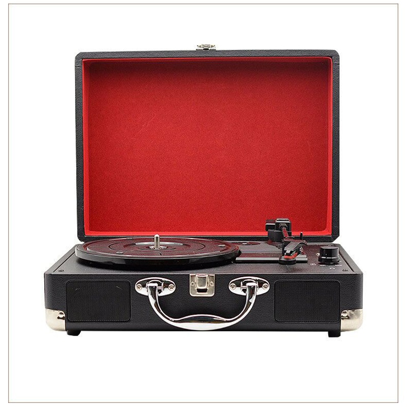 Portable Turntable Player with Speakers Vintage Phonograph Record Player Stereo Sound Turntables for 180/200/300mm Records