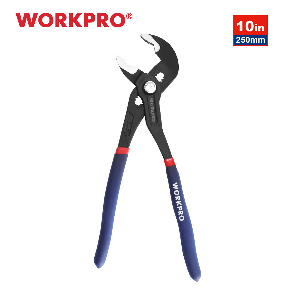 Workpro 2pc vattenpumpstång 7 " & 10 " justerbar snabbjustering böjd käft spårfog tång halkfritt komforthandtag: Röd