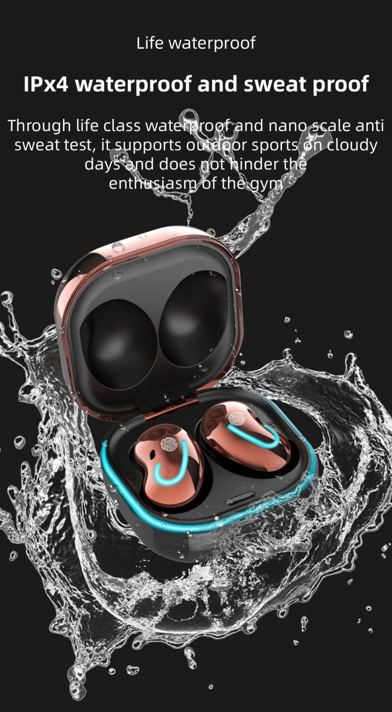 TWS Bluetooth 5,1 Kopfhörer Mit Ladung Kasten Drahtlose Kopfhörer HD Stereo Sport Wasserdichte Ohrhörer Kopfhörer Mit Mikrofon: Gold