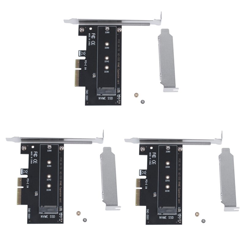 3X PCI-Express PCI-E 3.0 X4 to M.2 NGFF M Key Slot... – Grandado