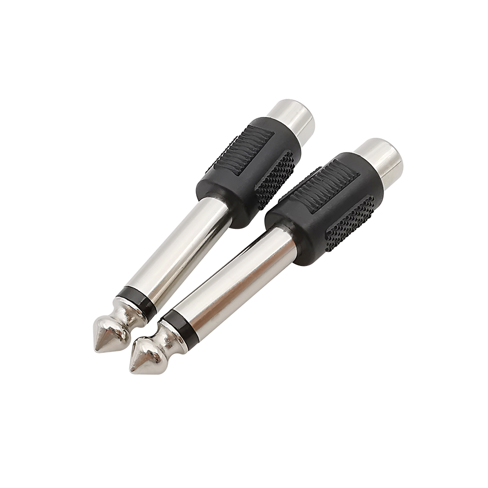 10Stck schnallen-buchse auf 6,35mm 1/4 zoll Mono Stecker Audio- Adapter Stecker für DIY Kopfhörer FM Mikrofon