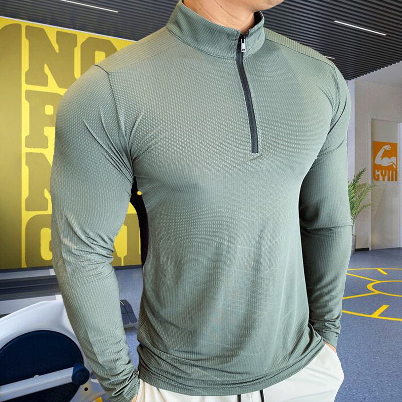 Camisetas de entrenamiento para entrenador físico para hombre, Tops, sudadera de compresión para entrenamiento de gimnasio, camiseta de fútbol para correr, ropa deportiva de cuello alto: XXL / Gris