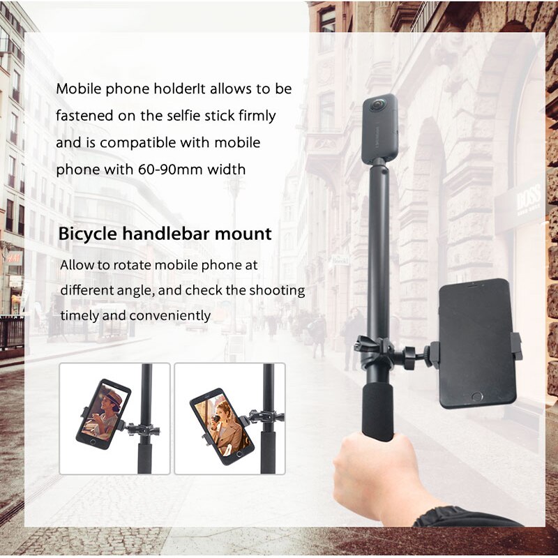 Aluminum pole Super Long Selfie Stick with phone holder For smartphon/Insta360 One X accessories EVO 360 Camera 360