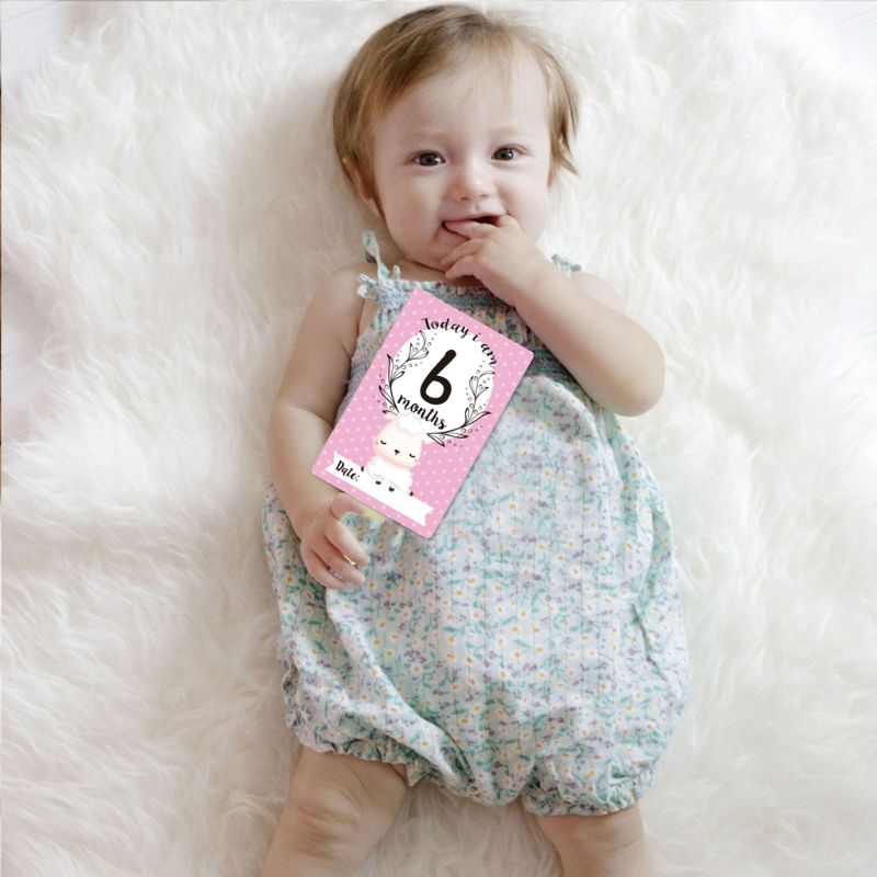 Cartes de partage de photos de bébé, lot de 12 feuilles de jalons, pour bébé, âge, -né, accessoires Photo