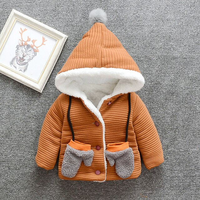 Cappotto per bambini 2021 autunno inverno giacche per bambino giacca per bambini capispalla calda cappotti spessi con cappuccio carino per vestiti per neonato: Coffee / 2T