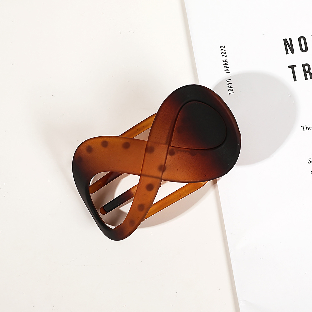 Trend PC Hair Clip Simple 8-shaped Infinity Styling Holder Shark Hair Claw Clip Hair Accessories For Women: Yellow