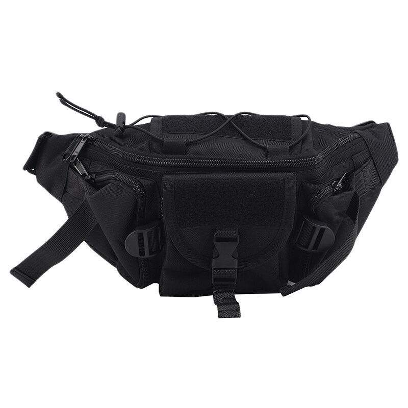 Sac de ceinture de taille hommes imperméable à l'eau nuit réfléchissant décontracté épaule bandoulière sac de poitrine pour les hommes: black