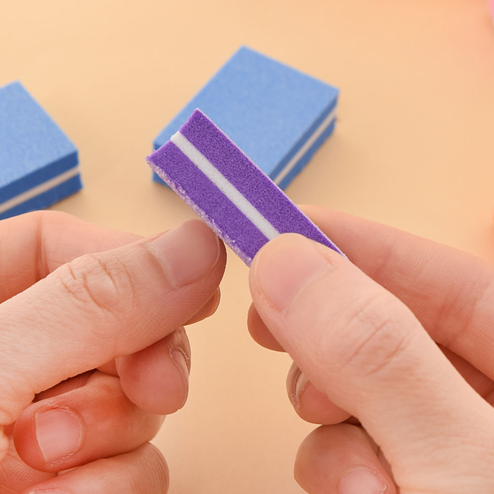 Mini bloques de limado de uñas para manicura , bloque de pulido de uñas de esponja colorida, lijado 100/180, 10/25/50 piezas