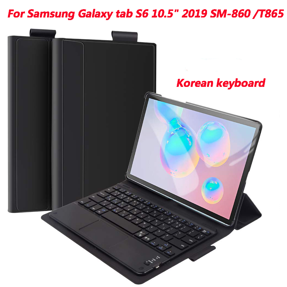 Wireless Russian Keyboard for Samsung Galaxy Tab S6 10.5 In SM-860/T865 Tablet Bluetooth Keyboard Korean Magnetic Keyboards: Russian
