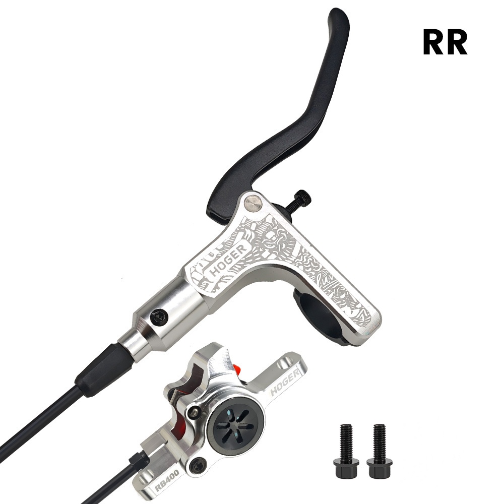HOGER MTB Fahrrad Hydraulische Scheibenbremse Set 160mm Rotoren Öl Bremssattel Platte Vorne Hinten Mountainbike Klemme 22,2mm Griff EINE Säule