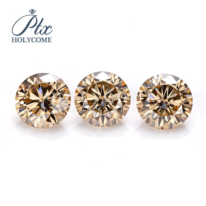 5mm round Cut champagne round Stone Loose Moissanite supplier factory direct supply Diamond