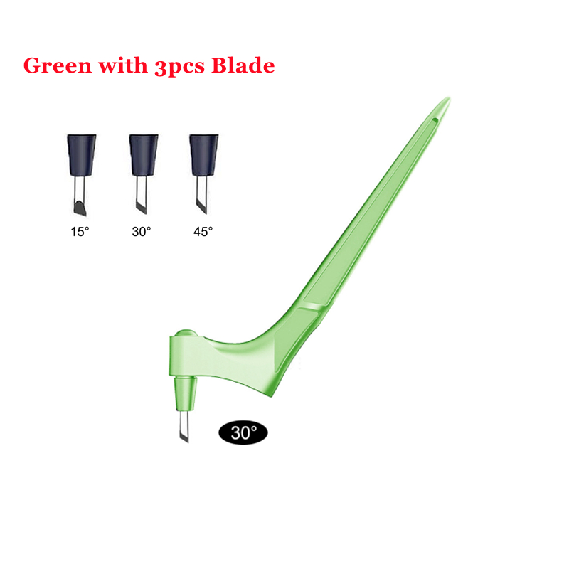 Coupe-papier à lame rotative à 360 lames, 3 couteaux de remplacement, outil de coupe résistant à l&#39;usure, fabrication de Grilles de fenêtre: Green