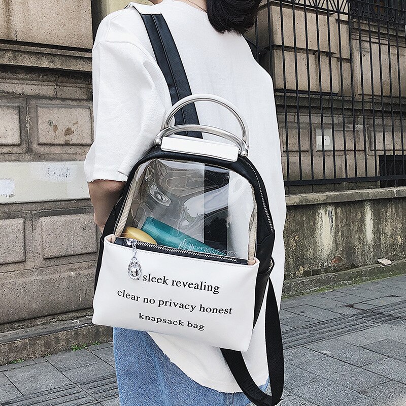 Sac à dos d'été Transparent en PVC pour femmes, sac à dos d'étudiant à la